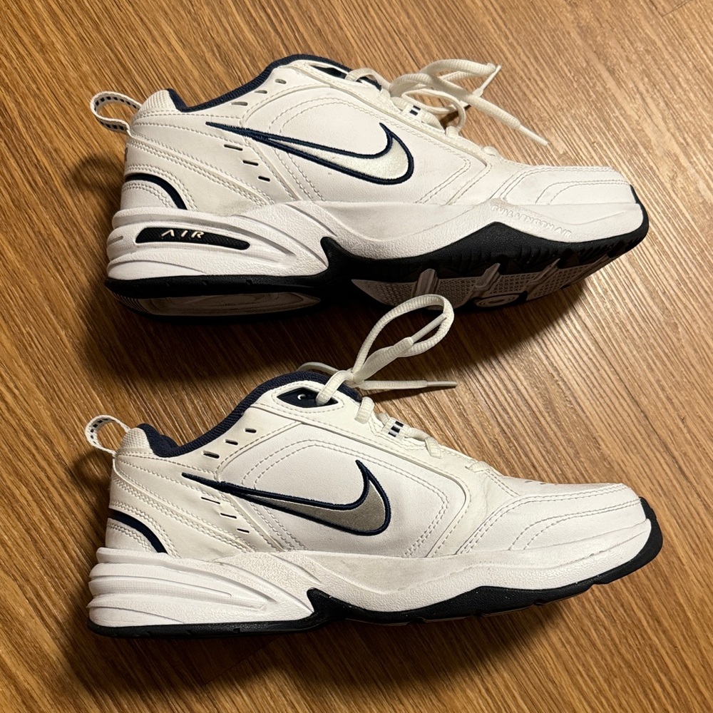 Nike Air Monarch Sneakers - White, Navy, Silver